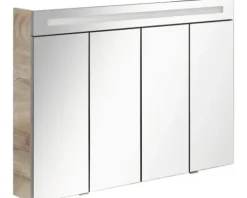 Spiegelschrank FACKELMANN 110 x 16,5 x 78,5 cm eiche 4-türig LED IP 20
