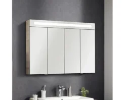 Spiegelschrank FACKELMANN 110 x 16,5 x 78,5 cm eiche 4-türig LED IP 20