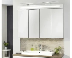 Spiegelschrank FACKELMANN 110 x 16,5 x 78,5 cm weiß hochglanz 4-türig LED IP 20