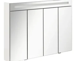 Spiegelschrank FACKELMANN 110 x 16,5 x 78,5 cm weiß hochglanz 4-türig LED IP 20
