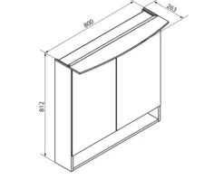 Spiegelschrank FACKELMANN 80 x 23.1 x 80.9 cm weiß 2-türig LED