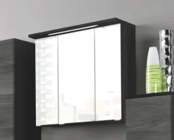 Spiegelschrank Held Möbel 70 x 20 x 66 cm dunkelgrau 3-türig 010