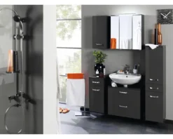 Spiegelschrank Held Möbel 80 x 20 x 66 cm dunkelgrau 3-türig 011