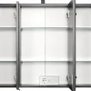 Spiegelschrank Held Möbel 80 x 20 x 66 cm dunkelgrau 3-türig 004