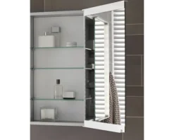 Spiegelschrank KEUCO Royal Match 80 x 16 x 70 cm silber-gebeizt-eloxiert 2-türig LED IP 20