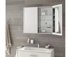 Spiegelschrank KEUCO Royal Match 100 x 15 x 70 cm silber 2-türig LED IP 20 Unterputz