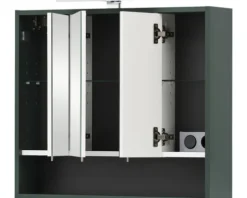 Spiegelschrank Möbelpartner Kent 70 x 16 x 64,2 cm waldgrün 3-türig LED