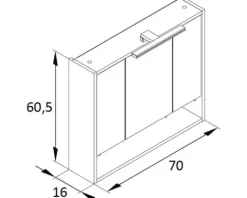 Spiegelschrank Möbelpartner Kent 70 x 16 x 64,2 cm waldgrün 3-türig LED