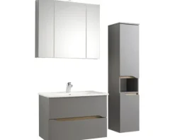 Spiegelschrank Pelipal Capri 80 x 16 x 70 cm grau 3-türig