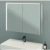 Spiegelschrank SPACE 90x70cm, LED verspiegelt schwarz