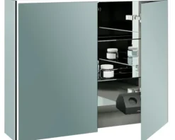 Spiegelschrank SPACE 90x70cm, LED verspiegelt schwarz