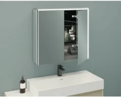 Spiegelschrank SPACE 75x70cm, LED verspiegelt schwarz