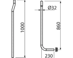 Spülrohr Komfort mit Verlängerung 32 mm x 100 cm weiß