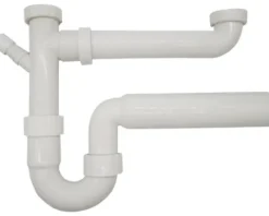 Spültischsiphon für Doppelspüle 1 1/2" x 50 mmweiß