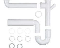 Spültischsiphon für Doppelspüle 1 1/2" x 50 mmweiß
