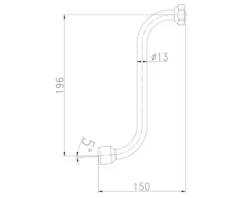 S-Rohrauslauf SUBRA 200 mm 1/2" verchromt