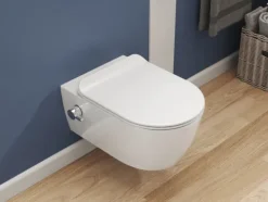 SSWW Taharet Hänge-Dusch-WC ABWCSR003KTV2 – Spülrandlos – mit Bidetfunktion & Softclose-Sitz – Keramik mit Nanobeschichtung