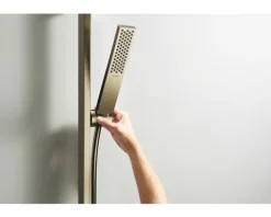 Stabhandbrause hansgrohe Pulsify E 100 1jet EcoSmart+ eckig 26 x 40 mm brushed bronze 24320140