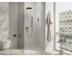 Stabhandbrause hansgrohe Pulsify E 100 1jet EcoSmart+ eckig 26 x 40 mm brushed bronze 24320140