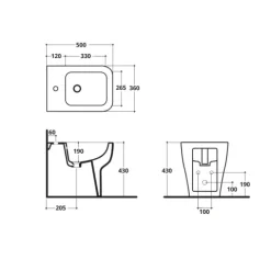Stand-Bidet aus weiß glänzender Keramik | Swing