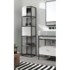 Standregal Volant schwarz Metall 180 cm mit 5 Einlegeböden