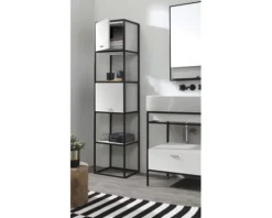 Standregal Volant schwarz Metall 180 cm mit 5 Einlegeböden