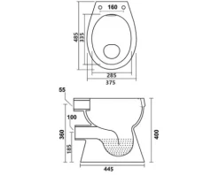 Stand-WC Rekia Flachspüler ohne Spülrand weiß glänzend ohne WC-Sitz 1276808