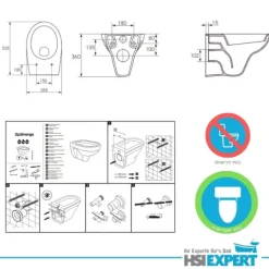 TECE Vorwandelement WC Drückerplatte weiß inkl. Zubehör Set