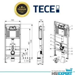 TECE Vorwandelement WC Drückerplatte weiß inkl. Zubehör Set