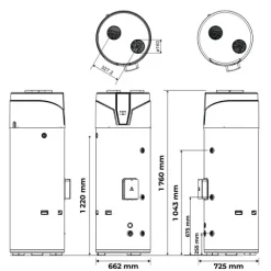 Thermodynamischer Monoblock-Warmwasserbereiter Stelios 250 L Umgebungsluft / Außenluft Sannover
