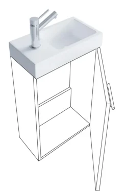2-tlg. Gäste WC Waschplatz Waschtisch schmal Slito