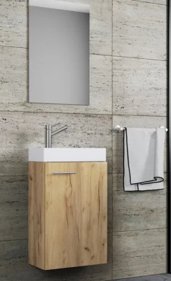 3-tlg Gäste WC Waschplatz Waschtisch Slito Spiegel