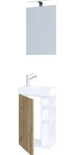 2-tlg Gäste WC Badmöbel Waschtisch Lumia Spiegel