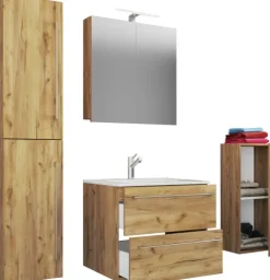 5-tlg. Waschplatz Waschtisch Badinos Schublade SC