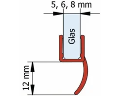 Universal-Dichtung senkrecht für 5/6/8mm