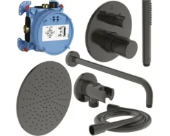 Unterputz Duschsystem mit Hand- und Kopfbrause Ideal Standard schwarz A7573XG