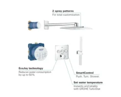 Unterputz Duschsystem mit Hand- und Kopfbrause GROHE Rainshower SmartControl System SmartControl chrom glänzend 34712000