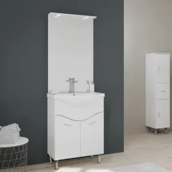 Unterschrank, Keramikwaschtisch, Spiegel, LED – Beleuchtung, Hängeschrank, bodenstehend | Easy