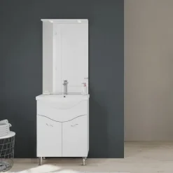 Unterschrank, Keramikwaschtisch, Spiegel, LED – Beleuchtung, Hängeschrank, bodenstehend | Easy