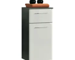 Unterschrank pelipal Sera Breite 35 cm weiß graphit Struktur quer zerlegt
