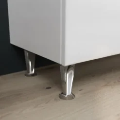 Unterschrank 2-türig, Keramik-Waschtisch, Spiegel mit LED – Beleuchtung und Hängeschrank | Easy