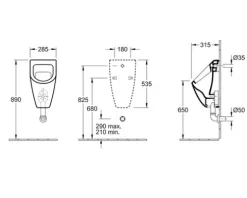 Urinal Villeroy & Boch Subway weiß glänzend 75130001
