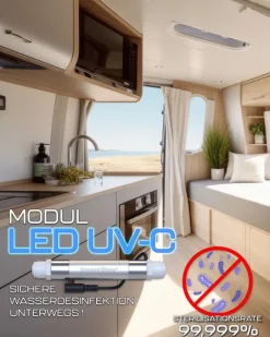 UVC-LED 12/24V Modul zur Wasserentkeimung für Wohnmobile und Filtersysteme.