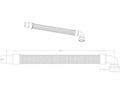 veporit. Flex-Verlängerungsschlauch 90° mit Bogen 96 cm 1 1/2