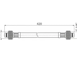 veporit. Panzerschlauch zu UP-Spülkasten 3/8"