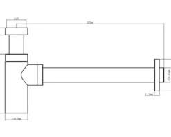veporit. Tassensiphon für Waschtisch 1 1/4 Zoll x 32 mm Kunststoff weiß glänzend
