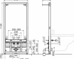 veporit. Vorwandelement ICUBOX BD 1120 für Bidet H:1120 mm inkl. Wandbefestigung