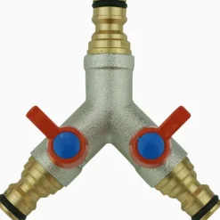 V-3GY. Verteiler 3 x1/2 Stutzen für Kupplung mit 2 Absperrhähnen