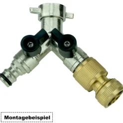 V-3GY. Verteiler 3 x1/2 Stutzen für Kupplung mit 2 Absperrhähnen