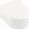 Villeroy & Boch Wand-WC Set Avento Tiefspüler offener Spülrand weiß glänzend mit WC-Sitz 5656RS01